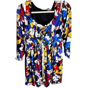 Hot Topic Sensational Six Mickey/Totoro lace up dress Size Medium New